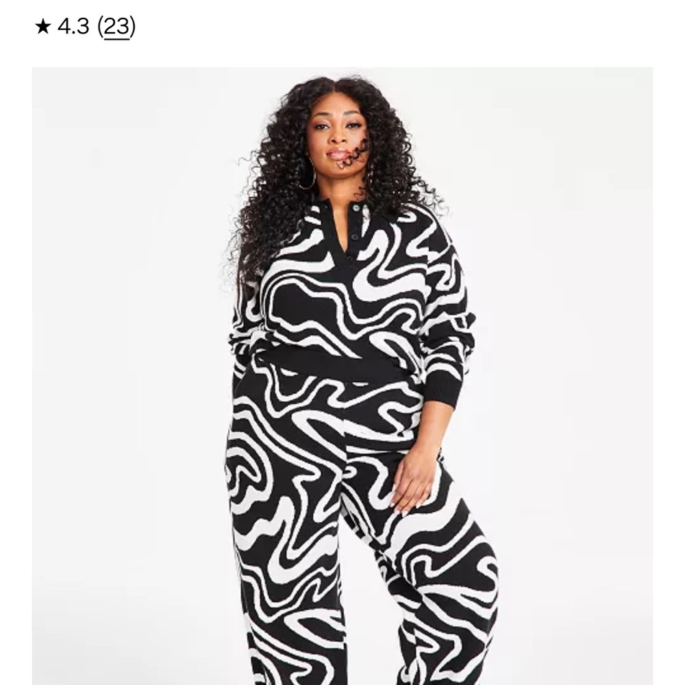 Black and White Zebra Print Set with Long Sleeves